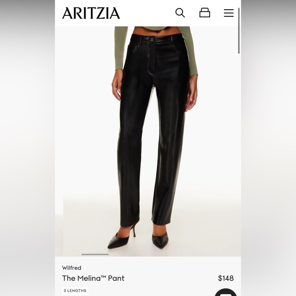 Aritzia Melina leather pant- size 6- NEW! only worn once.selling for $90 firm - Picture 4 of 5
